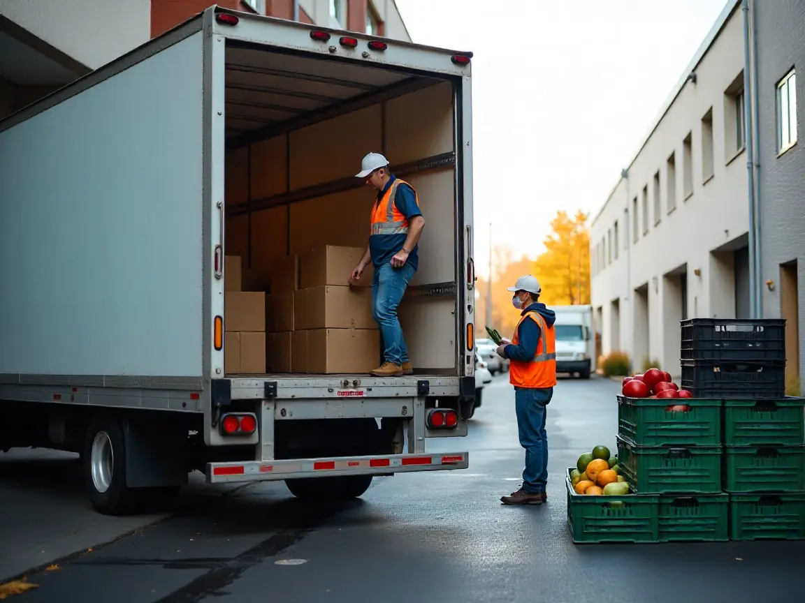 freepik__refrigerated-truck-backed-into-loading-dock-driver__88901
